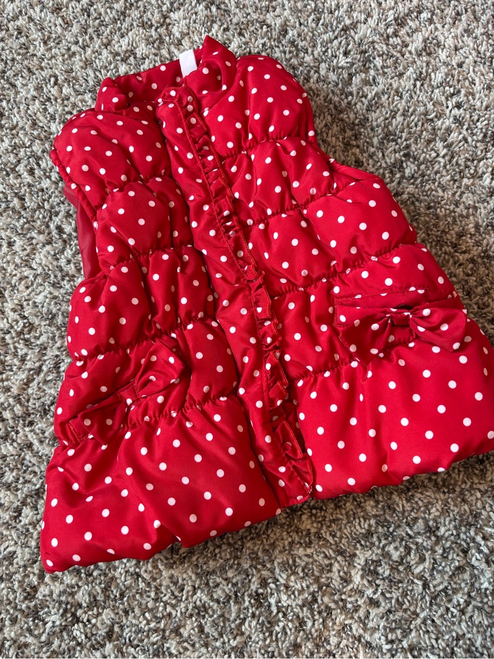 Kido Headquarter Girls' Red Polka Dot Puffer Vest